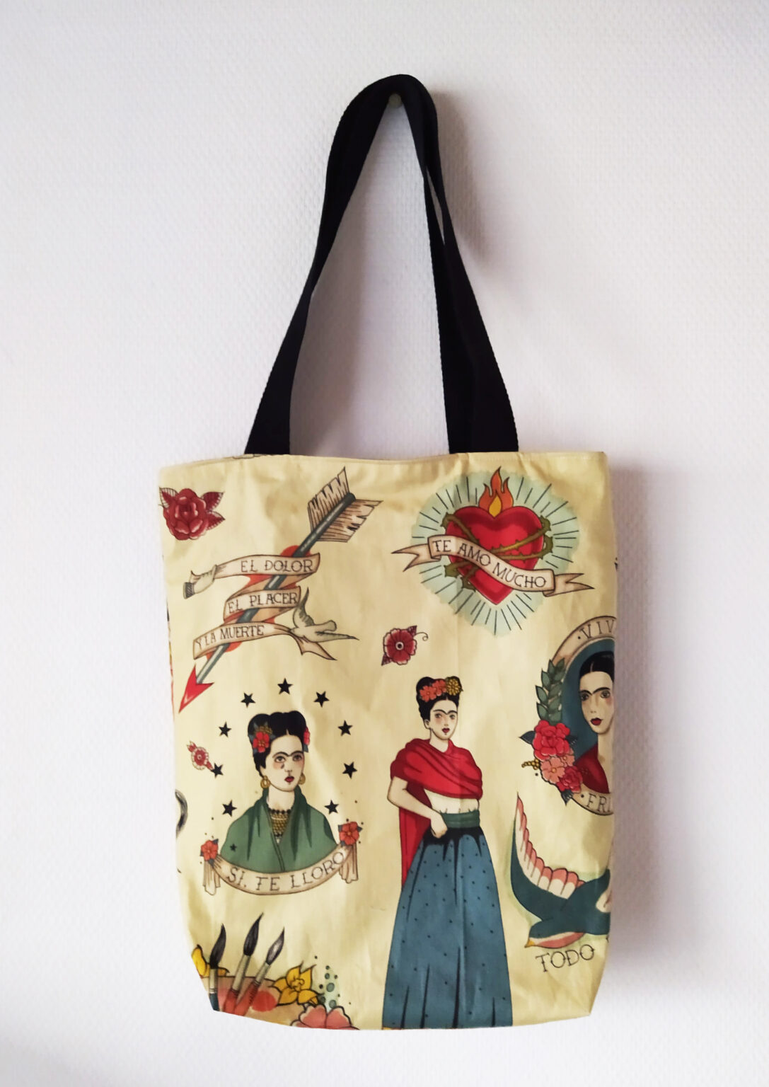 Sac Frida Kahlo - Coton Naturel - Avec Pochette Et Encens Palo Santo - Neuf Sans étiquette